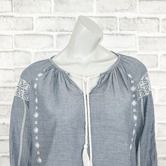Roberta Roller Rabbit Cotton Chambray Boho top Size Small - Picture 7 of 10